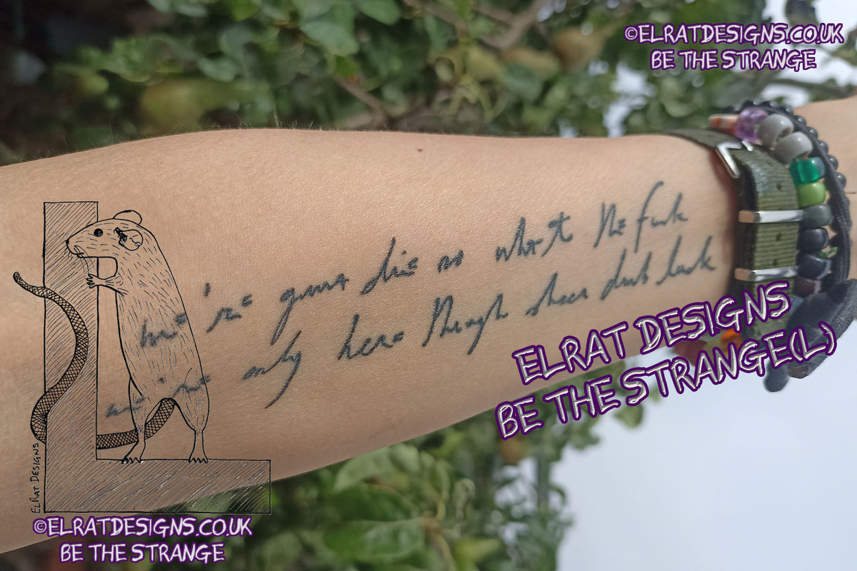 Tattoo, handwritten by Kristin Hersh
