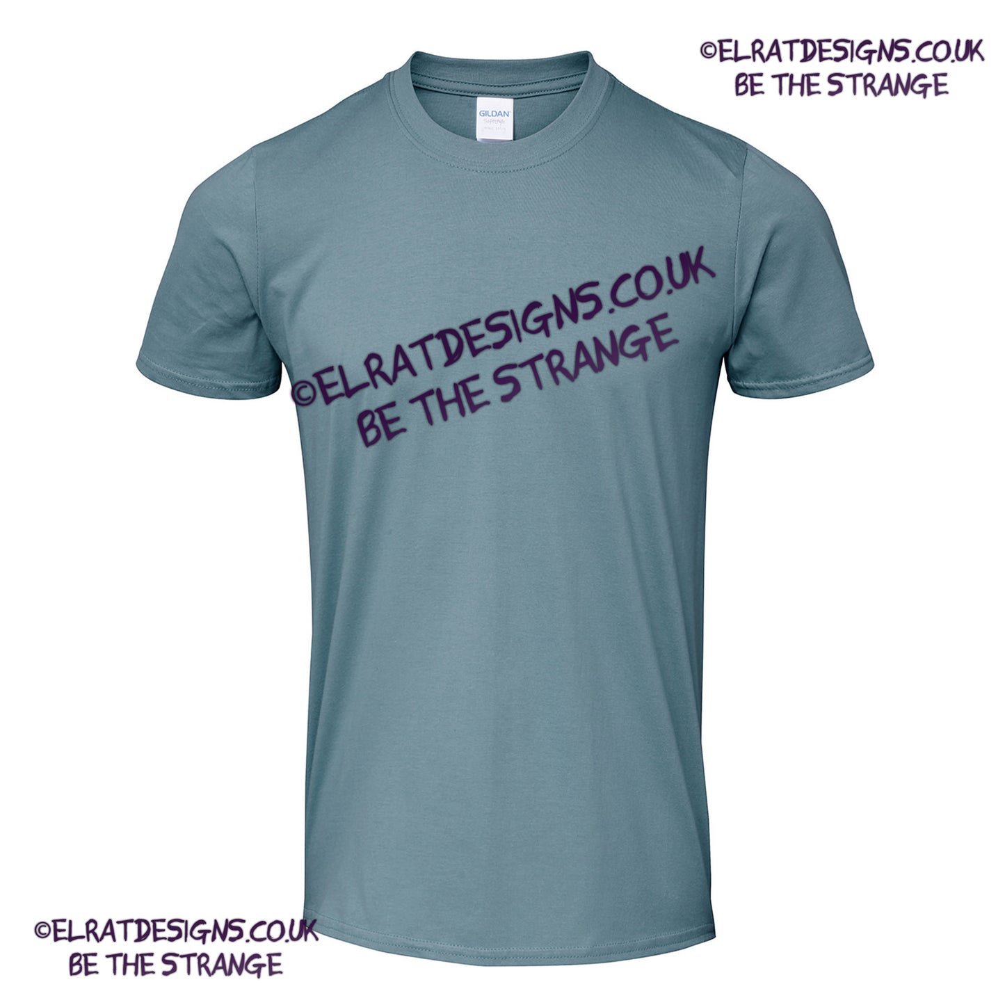 GD001 Gildan Stone Blue blank T-shirt - colour variant - ElRat Designs