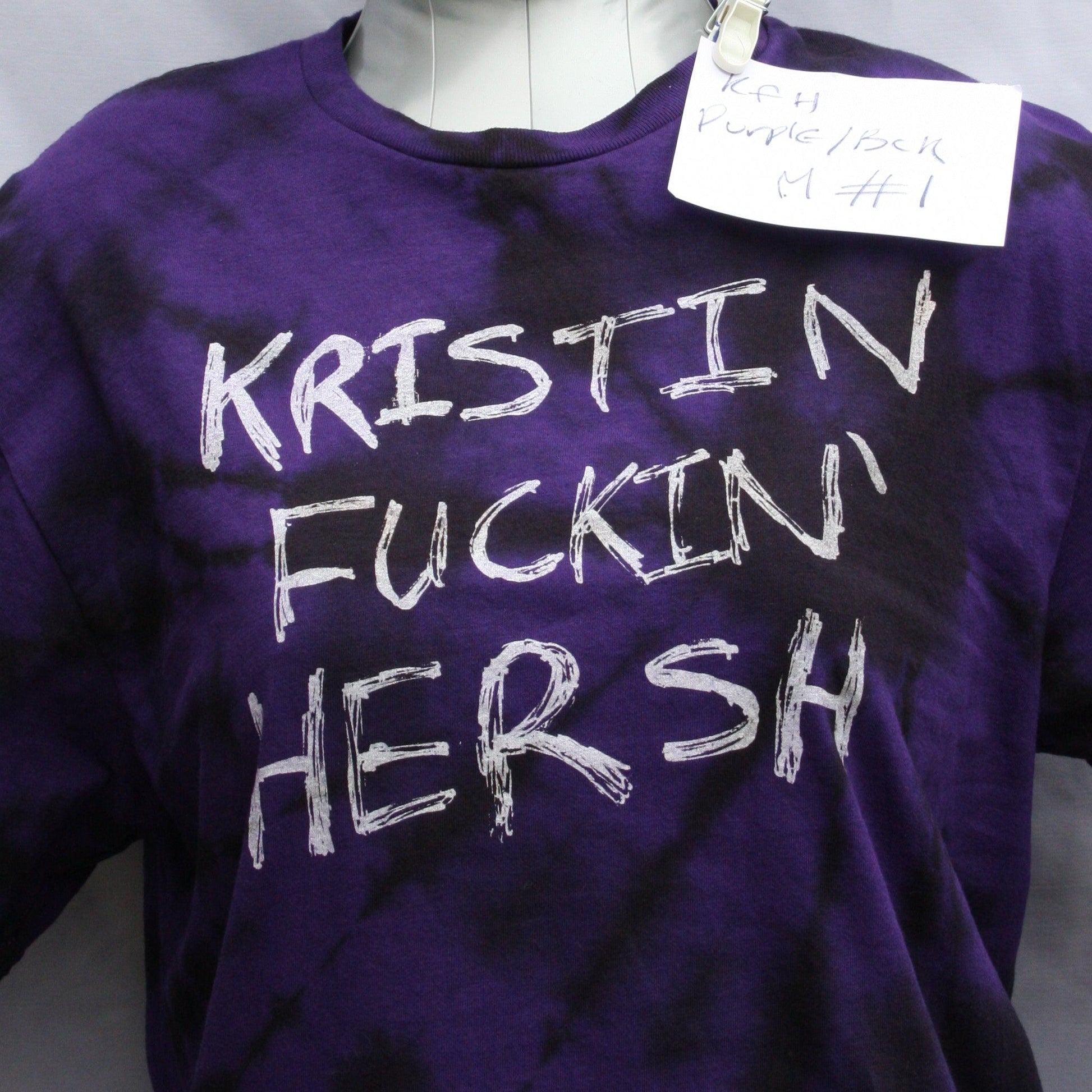 Kristin Hersh "KFH" Graffiti Style Tee - Purple/Black Tie-Dye Medium #1 Misprint | ElRat Designs
