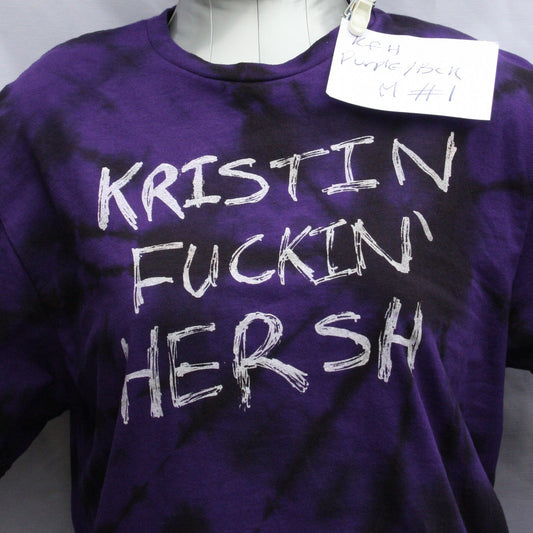 Kristin Hersh "KFH" Graffiti Style Tee - Purple/Black Tie-Dye Medium #1 Misprint | ElRat Designs