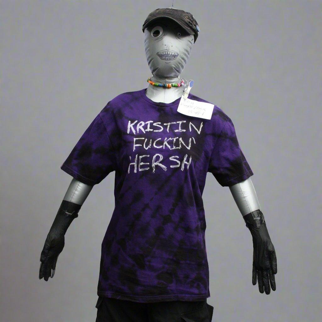 Kristin Hersh "KFH" Graffiti Style Tee - Purple/Black Tie-Dye Medium #1 Misprint | ElRat Designs