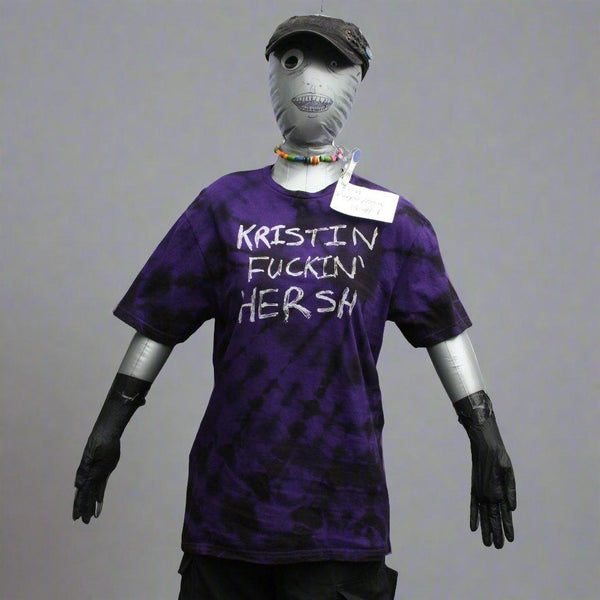 Kristin Hersh "KFH" Graffiti Style Tee - Purple/Black Tie-Dye Medium #1 Misprint | ElRat Designs