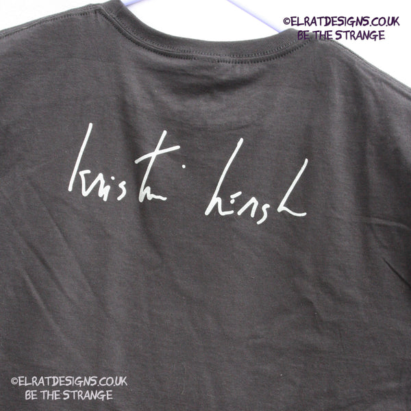 Kristin Hersh - Bubble Net, There's no Tomorrow, handwritten by Kristin Hersh, Lyric Shirt. 3 choices of back print, V1 - handwritten Kristin Hersh, V2 - Handwritten Kristin Fuckin' Hersh, V3 KH logo - by ElRat designs - hero - elratdesigns.co.uk