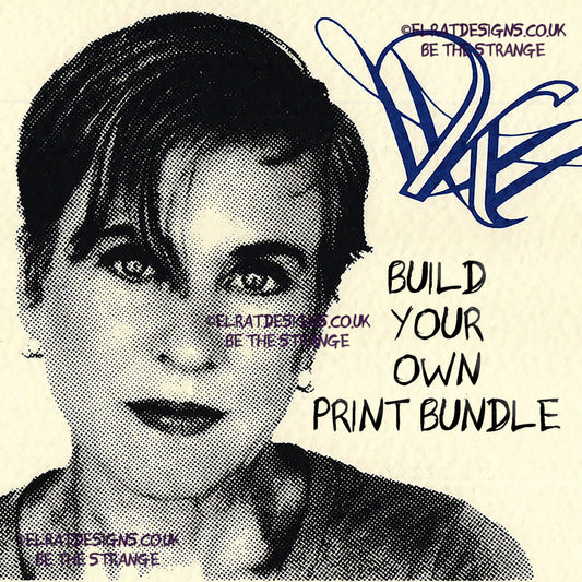 Kristin Hersh - build your own Art Print Bundle, Buy more to save more - Halftone Portrait, hand printed screen print with KH logo, by ElRat designs - elratdesigns.co.uk