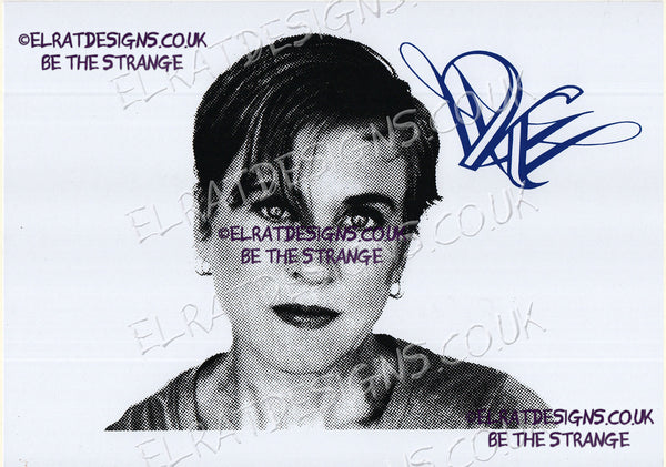Kristin Hersh - Halftone Portrait, hand printed screen print with KH logo, by ElRat designs - hero - elratdesigns.co.uk