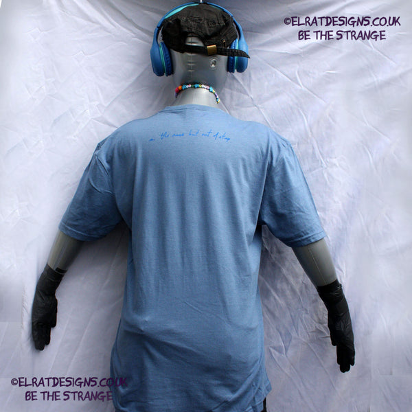 Kristin Hersh, Heaven, lyric shirt KH logo front pocket area, back print "in the race but out of step" handwritten by Kristin Hersh,  written exclusively for ElRat designs - hero - elratdesigns.co.uk