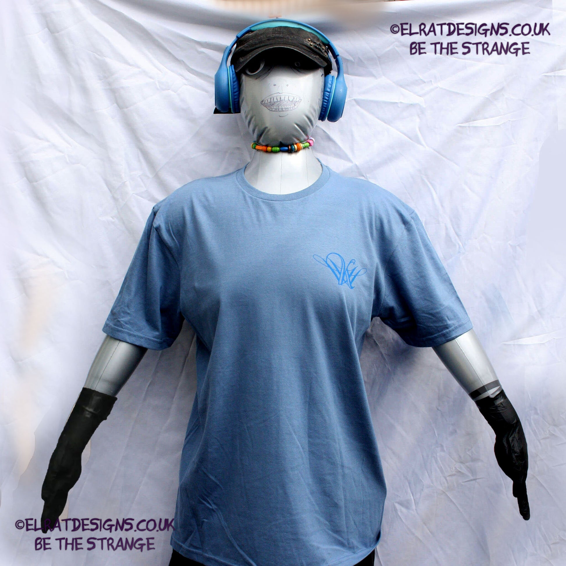 Kristin Hersh, Heaven, lyric shirt KH logo front pocket area, back print "in the race but out of step" handwritten by Kristin Hersh,  written exclusively for ElRat designs - hero - elratdesigns.co.uk