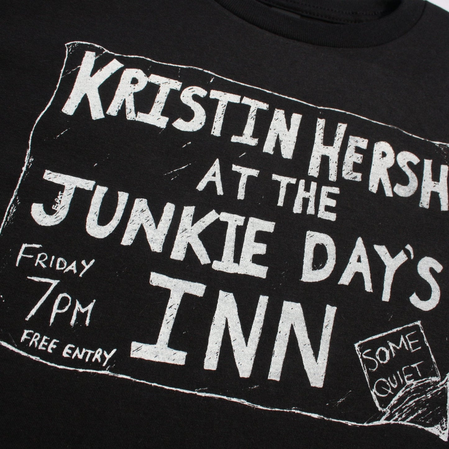 Kristin Hersh, Junkie Days Inn, Palmetto tee - Black T-Shirt with White print - ElRat/Hersh - ElRatDesigns - T Shirt