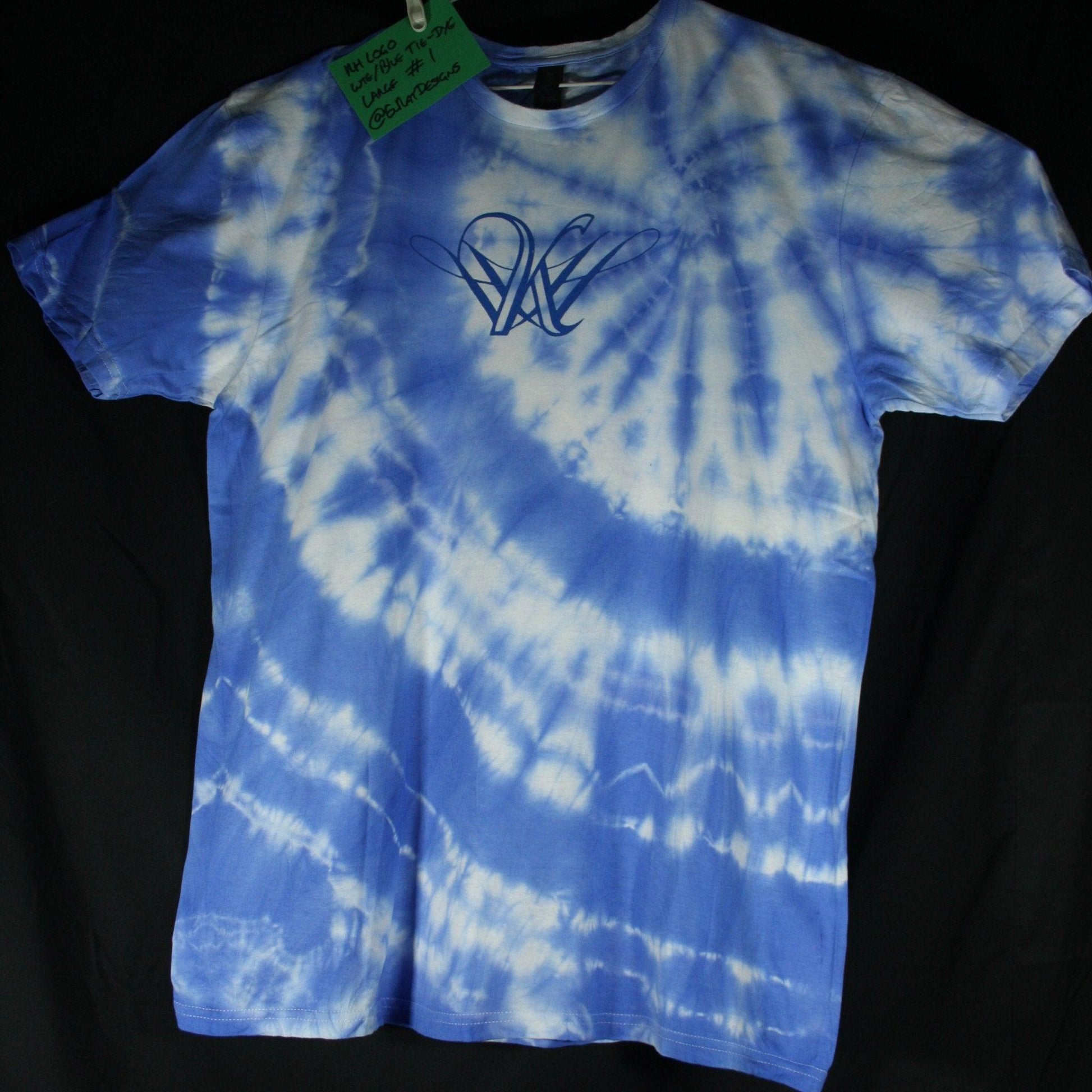 Kristin Hersh logo - ONE OFF White/Blue Tie-Dye Large (#1) ***MISPRINT*** - ElRatDesigns - T Shirt