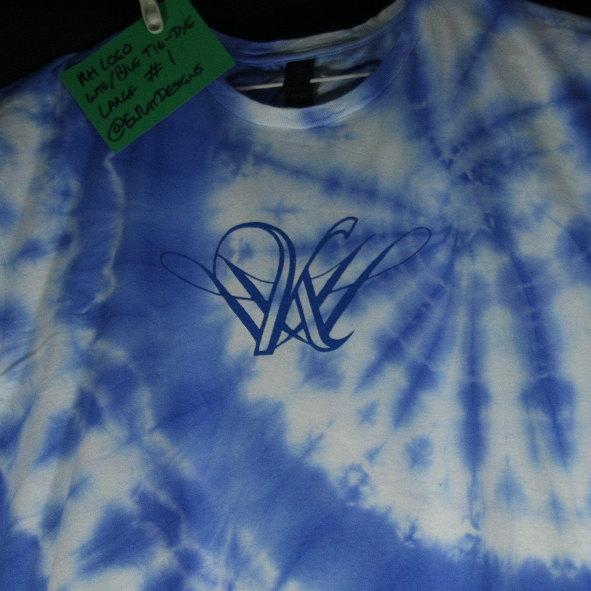 Kristin Hersh logo - ONE OFF White/Blue Tie-Dye Large (#1) ***MISPRINT*** - ElRatDesigns - T Shirt