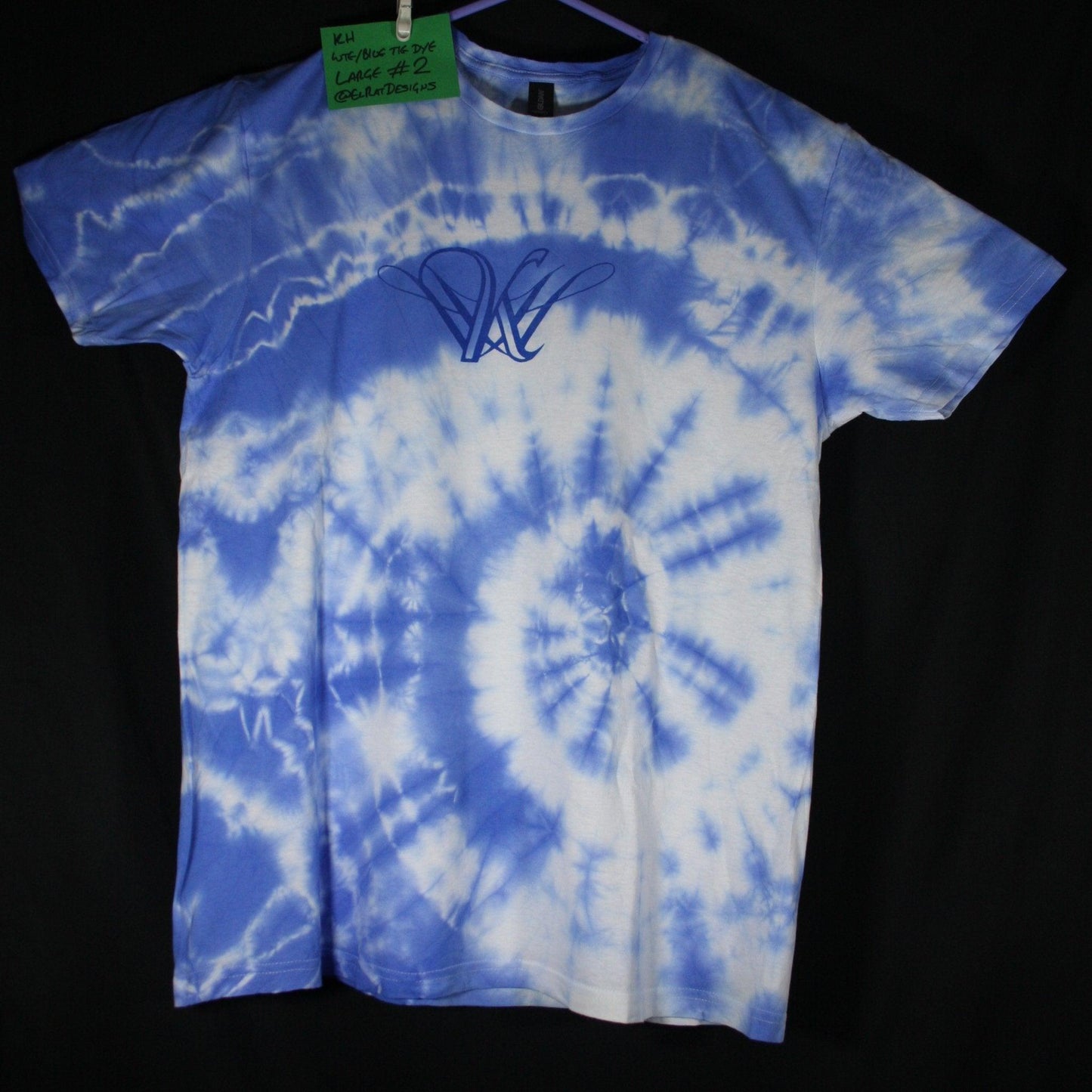 Kristin Hersh logo - ONE OFF White/Blue Tie-Dye Large (#2) ***MISPRINT*** - ElRatDesigns - T Shirt