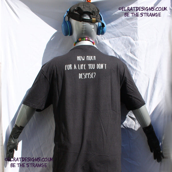 Kristin Hersh, Silver Sun, ElRat hand drawn Spiral sun printed in Silver, Back Print "How much for a life you don't despise?". hand pulled screen print with eco friendly water based ink. only from elratdesigns.co.uk - hero