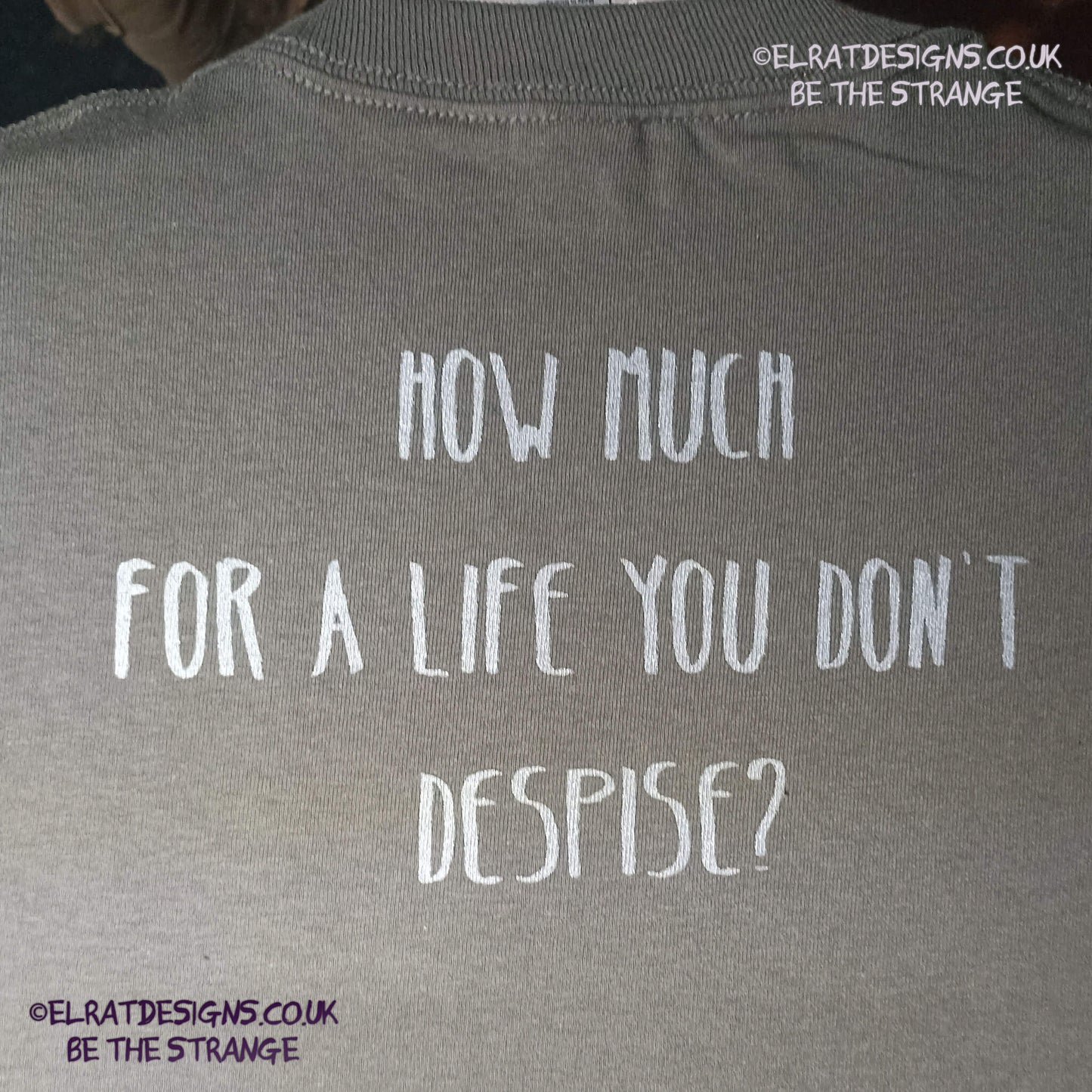 Kristin Hersh, Silver Sun, ElRat hand drawn Spiral sun printed in Silver, Back Print "How much for a life you don't despise?" hand pulled screen print with eco friendly water based ink. only from elratdesigns.co.uk