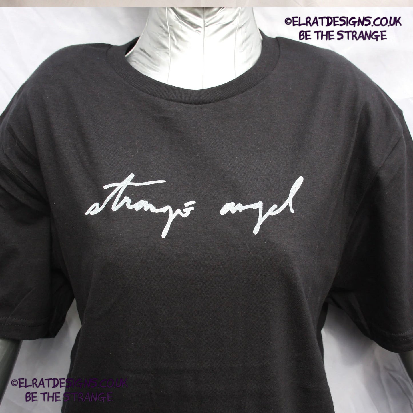 Kristin Hersh, Strange Angel exclusive "Strange Angel" - Handwritten by Kristin Hersh Exclusive Strange Angel T-Shirt, hand pulled screen print with eco friendly water based ink. directly funds Kristin Hersh studio time. only available from ElRat Designs - elratdesigns.co.uk