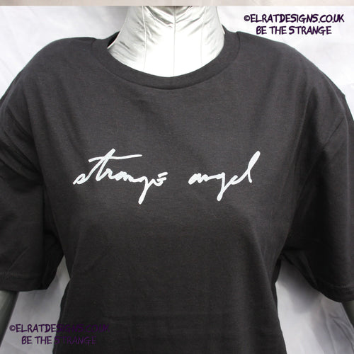 Kristin Hersh, Strange Angel exclusive "Strange Angel" - Handwritten by Kristin Hersh Exclusive Strange Angel T-Shirt, hand pulled screen print with eco friendly water based ink. directly funds Kristin Hersh studio time. only available from ElRat Designs - elratdesigns.co.uk