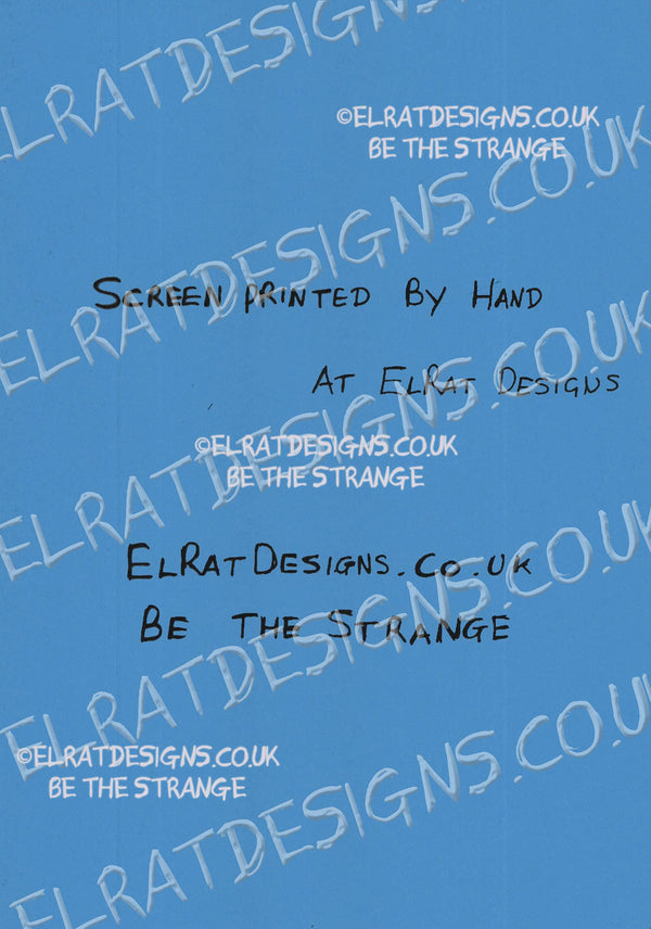 Kristin Hersh - Sunny Border Blue SBB Album Halftone Portrait, hand printed screen print with KH logo, by ElRat designs - hero - elratdesigns.co.uk