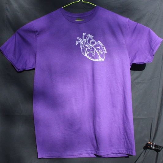 Kristin Hersh, 'Time Lied' anatomical heart tee - Purple T-Shirt with White print - ElRat/Hersh - ElRatDesigns - T Shirt