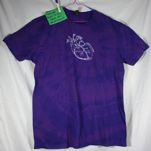 Kristin Hersh, 'Time Lied' anatomical heart tee - Purple Tie-Dye T-Shirt with White print ***MISPRINT*** - ElRatDesigns
