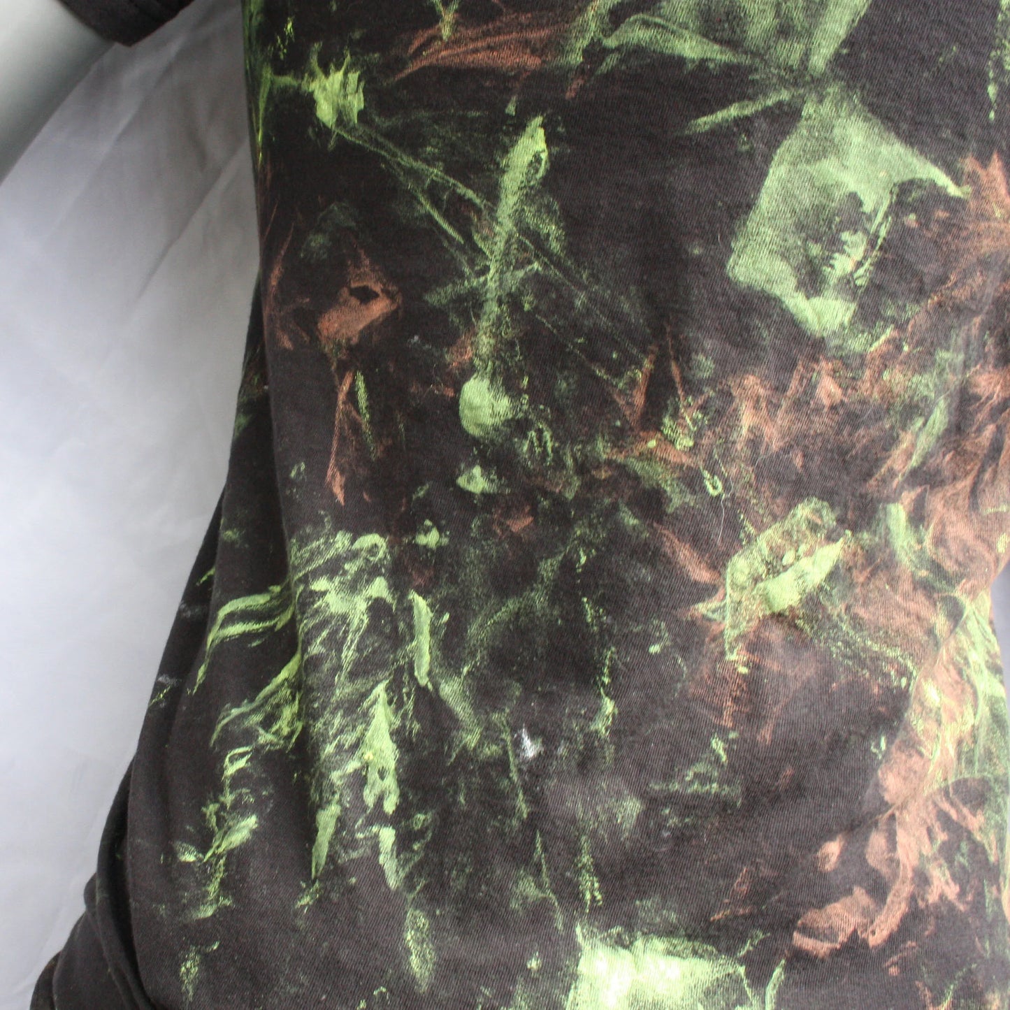 Messy Artist shirt, One of a kind, hand printed art shirt Black/Fluorescent Small MA.BL.S1 | ElRat Designs