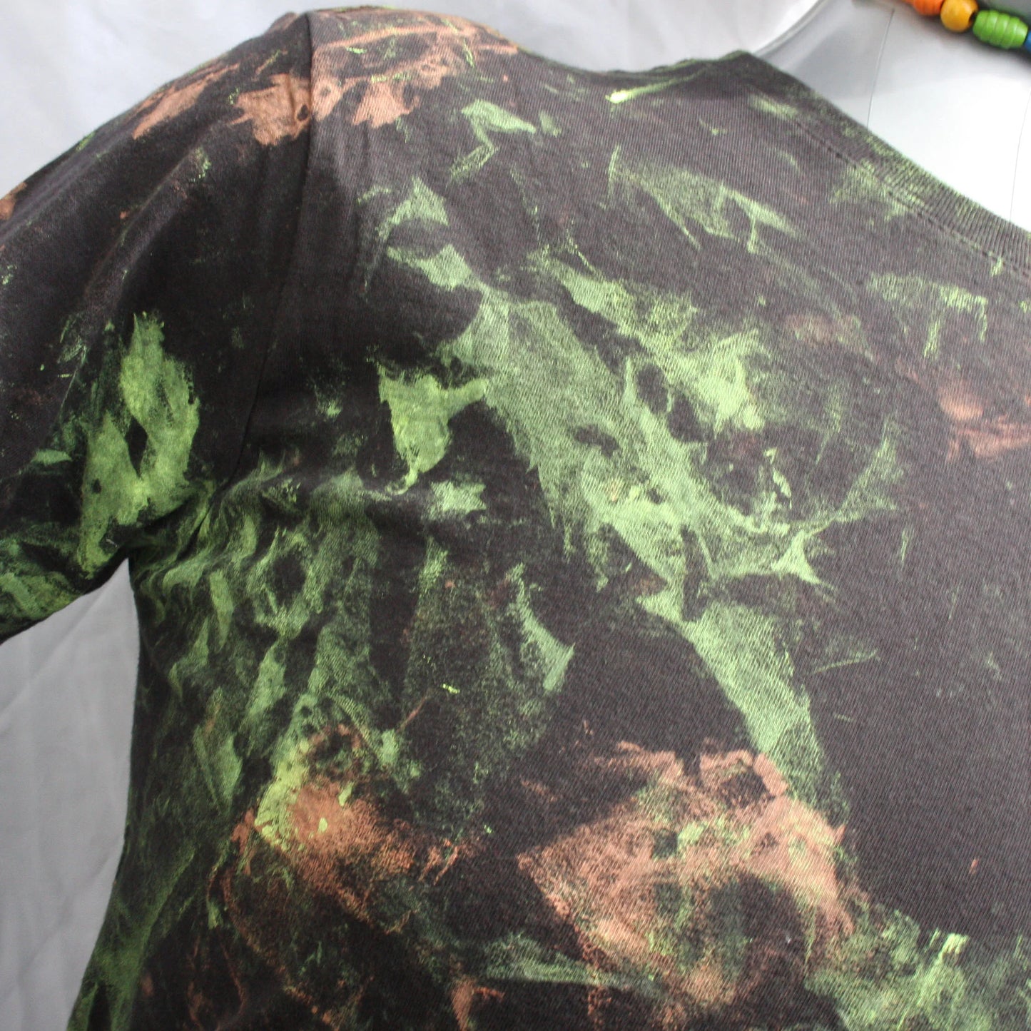 Messy Artist shirt, One of a kind, hand printed art shirt Black/Fluorescent Small MA.BL.S1 | ElRat Designs
