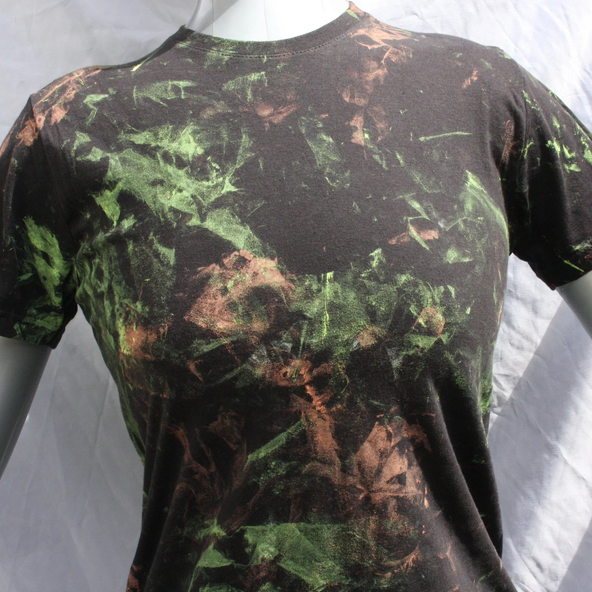 Messy Artist shirt, One of a kind, hand printed art shirt Black/Fluorescent Small MA.BL.S1 | ElRat Designs