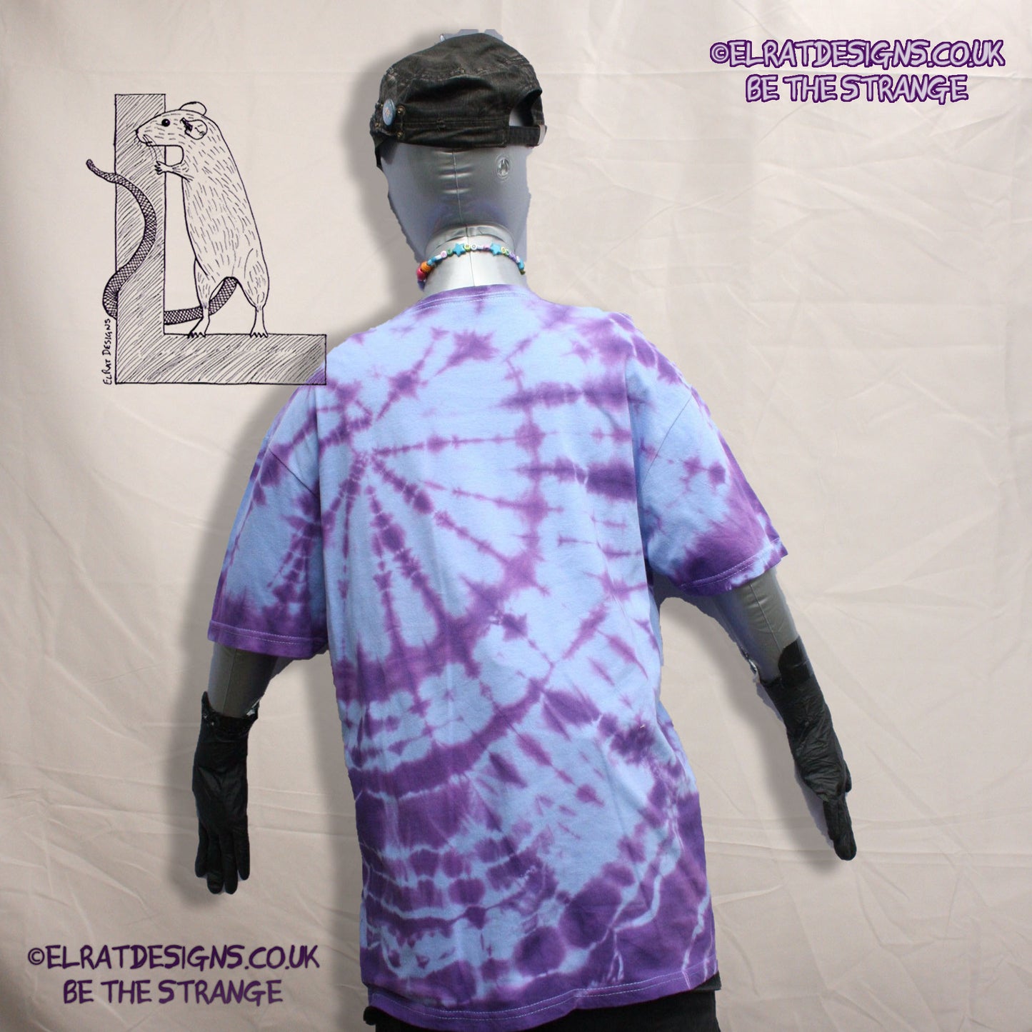 Misprint, Kristin Hersh "Spring" lyric Shirts T-Shirt - ONE OFF Blue/Purple Tie-Dye cotton T-Shirt- Large #1 - ElRat Designs - elratdesigns.co.uk