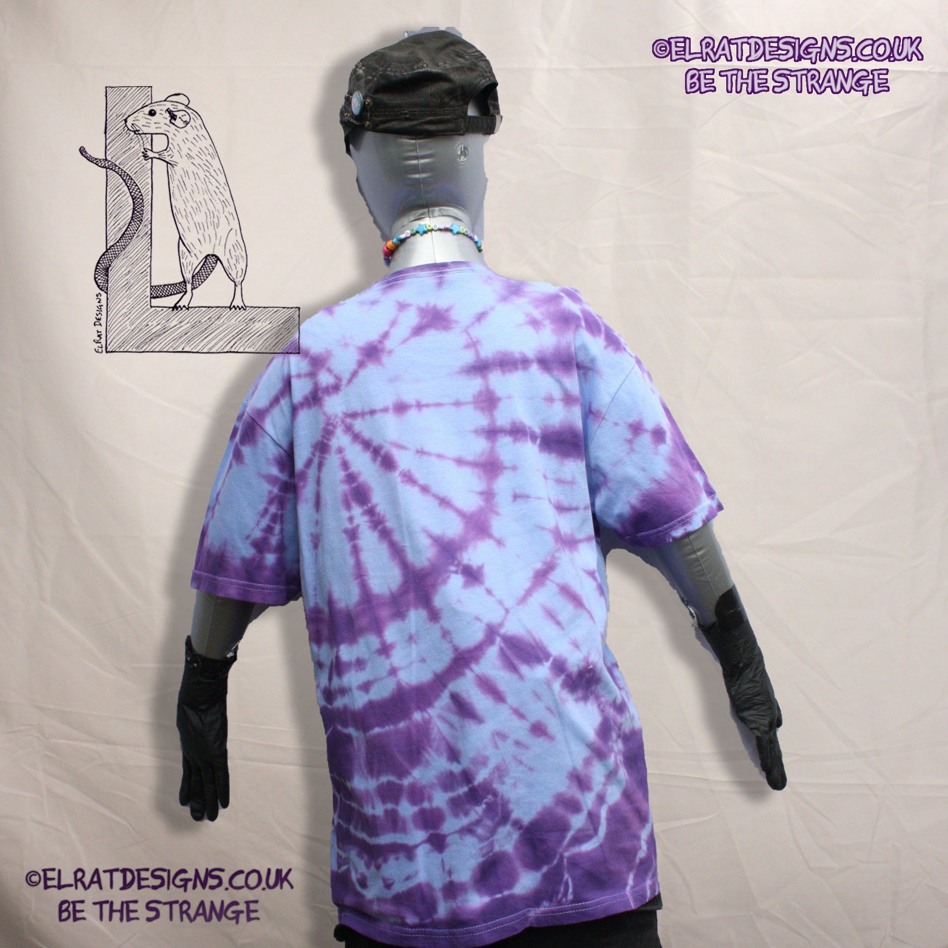 Misprint, Kristin Hersh "Spring" lyric Shirts T-Shirt - ONE OFF Blue/Purple Tie-Dye cotton T-Shirt- Large #1 - ElRat Designs - elratdesigns.co.uk