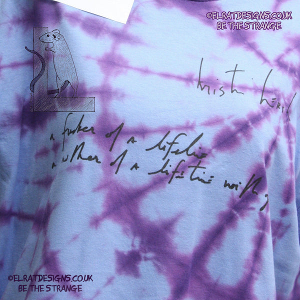 Misprint, Kristin Hersh "Spring" lyric Shirts T-Shirt - ONE OFF Blue/Purple Tie-Dye cotton T-Shirt- Large #1 - ElRat Designs - elratdesigns.co.uk