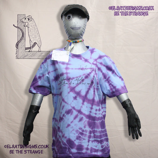 Misprint, Kristin Hersh "Spring" lyric Shirts T-Shirt - ONE OFF Blue/Purple Tie-Dye cotton T-Shirt- Large #1 - ElRat Designs - elratdesigns.co.uk