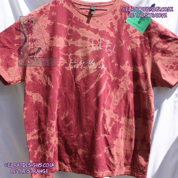 Misprint, Kristin Hersh Spring T-Shirt - ONE OFF Maroon Reverse Tie cotton T-Shirt- 4XLarge #1 - ElRat Designs - elratdesigns.co.uk