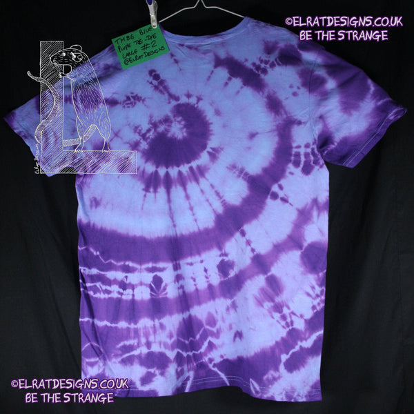 Misprint, Throwing Muses 1986 logo T-Shirt - ONE OFF Blue/Purple Tie-Dye cotton T-Shirt- Large #2 - ElRat Designs - elratdesigns.co.uk