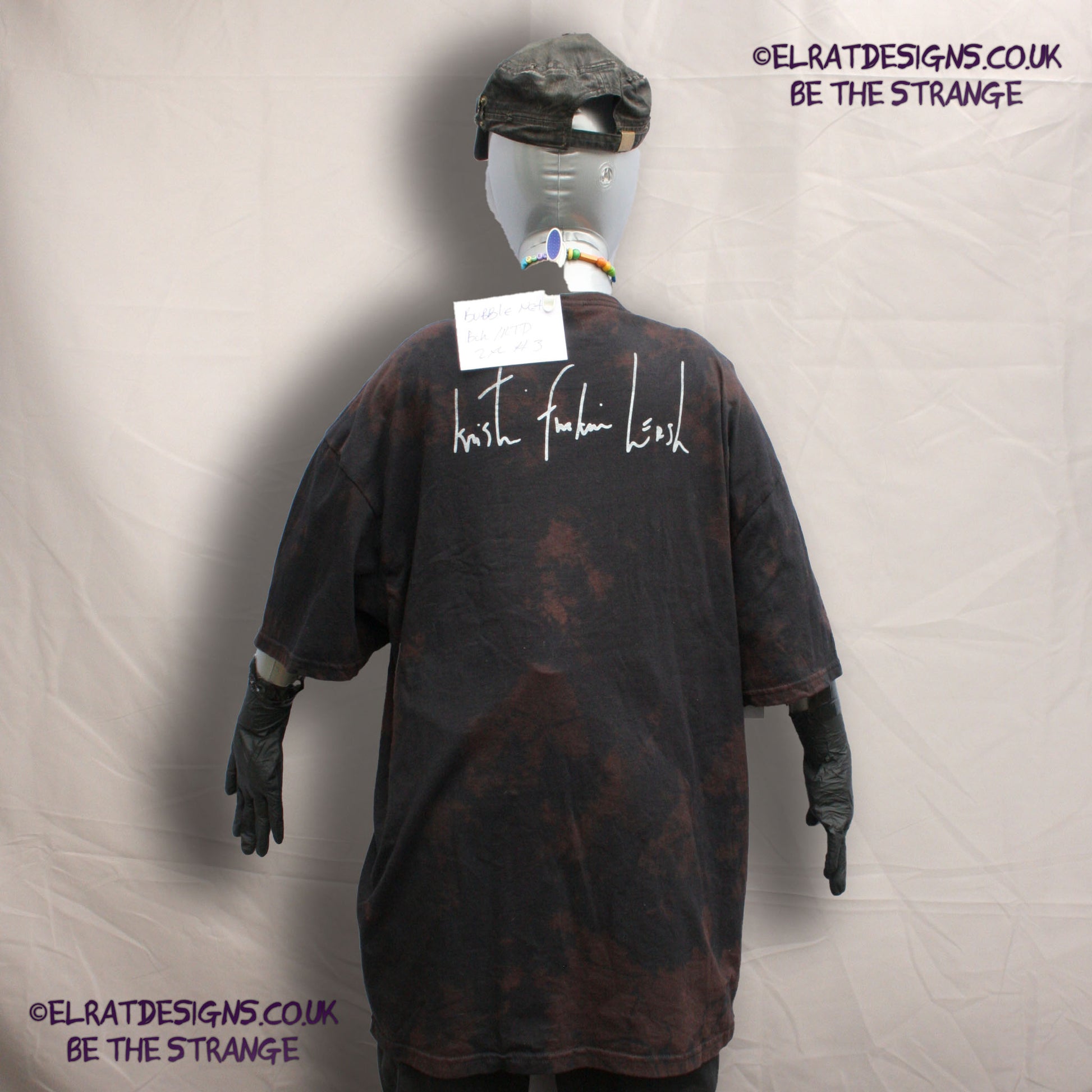 Misprint, Kristin hersh, Bubble Net, There's No Tomorrow, Black reverse tie dye cotton T-Shirt- 2XL #3 - ElRat Designs - elratdesigns.co.uk