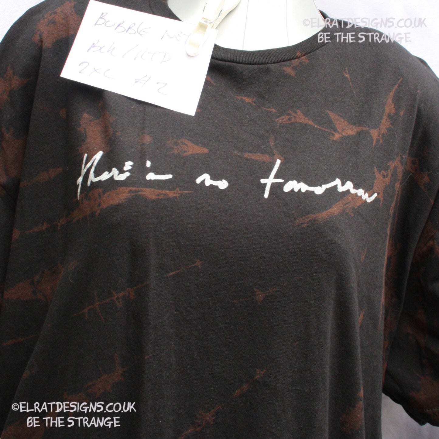 Misprint, Kristin Hersh, Bubble Net, There's No Tomorrow, Black reverse tie dye cotton T-Shirt- 2XL #2 - ElRat Designs - elratdesigns.co.uk