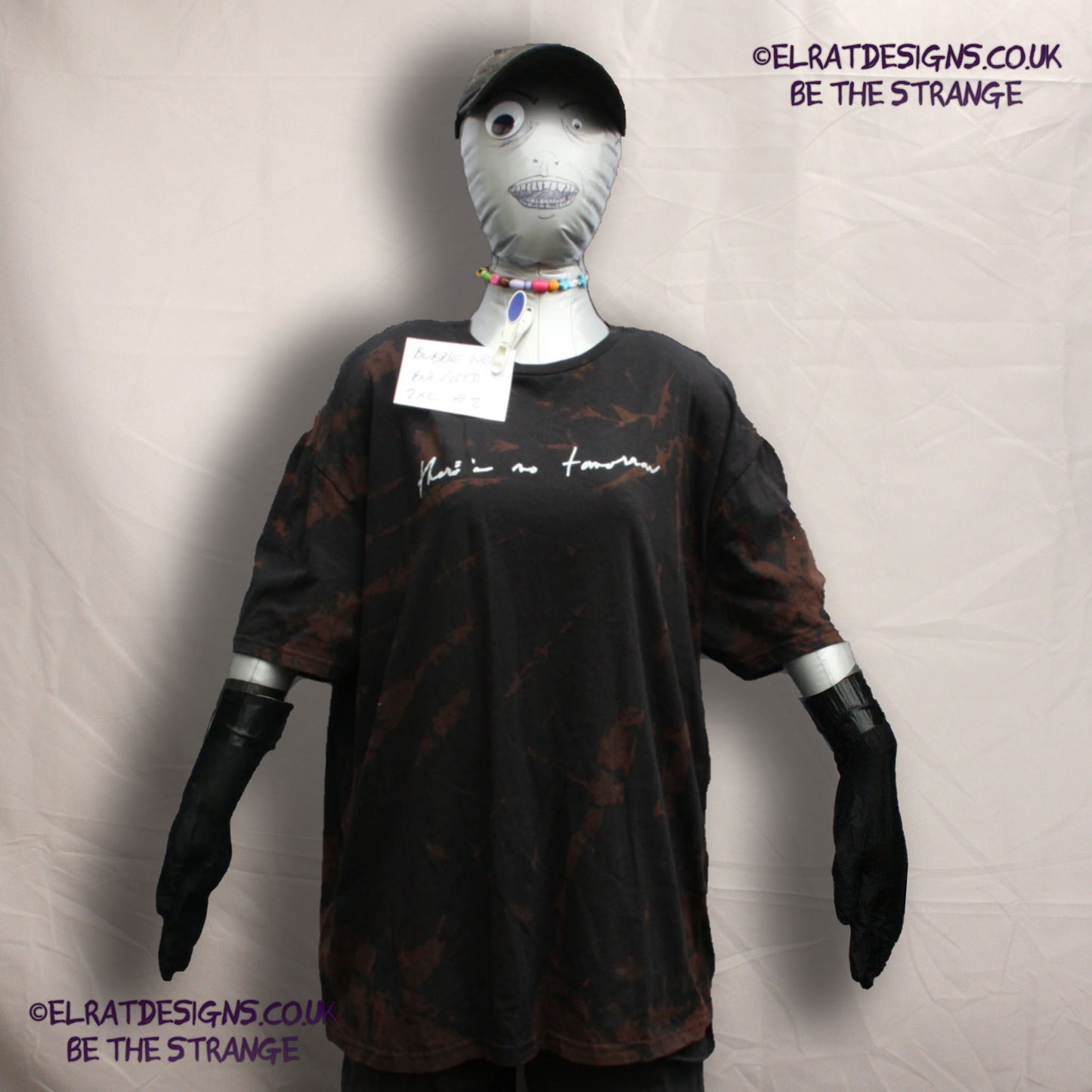 Misprint, Kristin Hersh, Bubble Net, There's No Tomorrow, Black reverse tie dye cotton T-Shirt- 2XL #2 - ElRat Designs - elratdesigns.co.uk