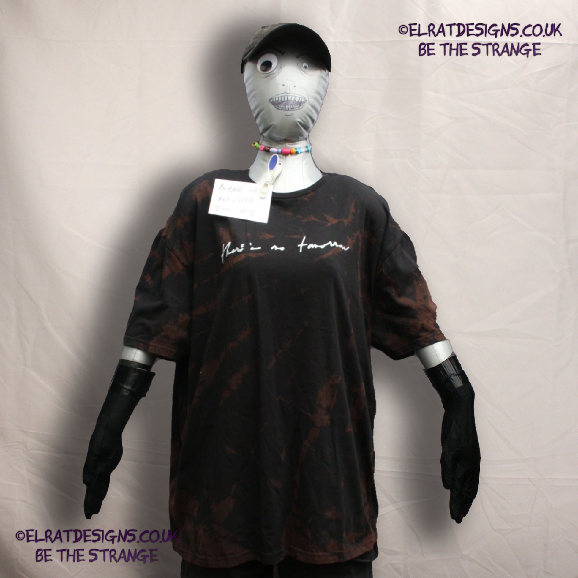 Misprint, Kristin Hersh, Bubble Net, There's No Tomorrow, Black reverse tie dye cotton T-Shirt- 2XL #2 - ElRat Designs - elratdesigns.co.uk