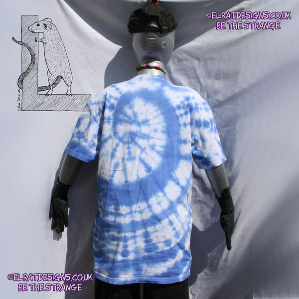 Misprint, Kristin Hersh, 'Time Lied' anatomical heart tee - ONE OFF White/Blue Tie - Dye cotton T-Shirt- Large #2 - ElRat Designs - elratdesigns.co.uk