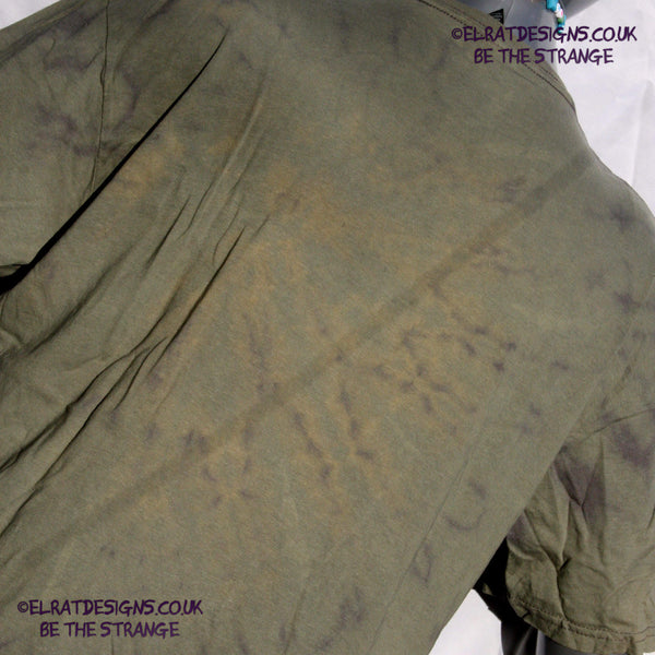 Misprint, Throwing Muses, Ellen West, Mouth Demons Charcoal reverse tie dye cotton T-Shirt- XL #1 - ElRat Designs - elratdesigns.co.uk