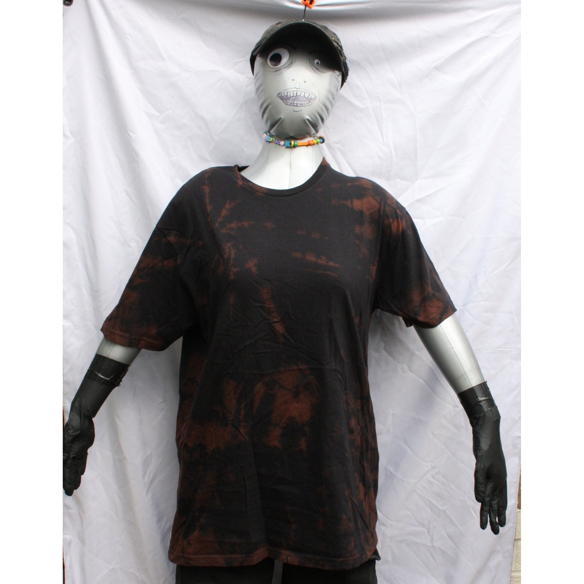 One of a kind Black hand Tied & bleached shirt, with print of your choice 3X LARGE - ElRatDesigns - T Shirt