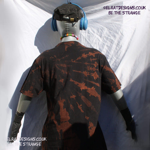 ElRat Designs One of a Kind  black Reverse Tie dye, available plain or with a print - elratdesigns.co.uk