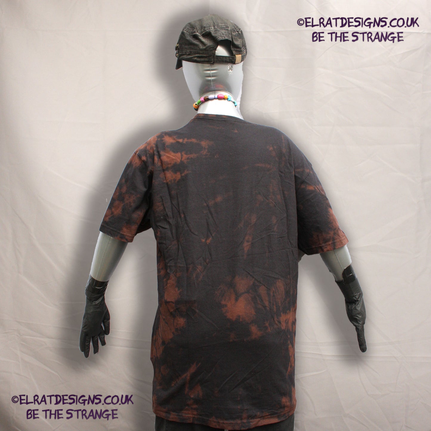 ElRat Designs One of a Kind  black Reverse Tie dye, available plain or with a print - elratdesigns.co.uk