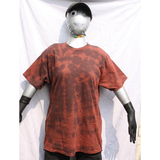 One of a kind Russet hand Tied & bleached shirt, with print of your choice 2X LARGE - ElRatDesigns - T Shirt