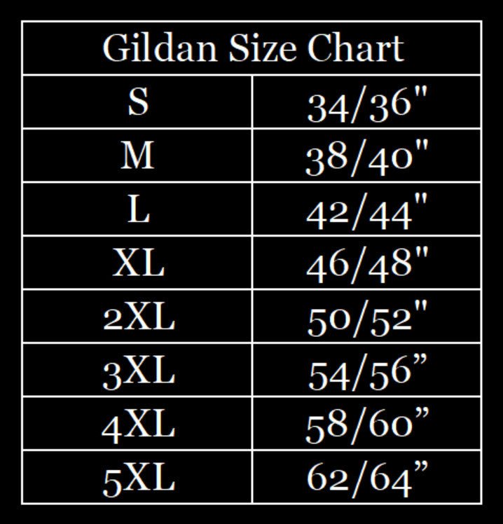 gildan size chart