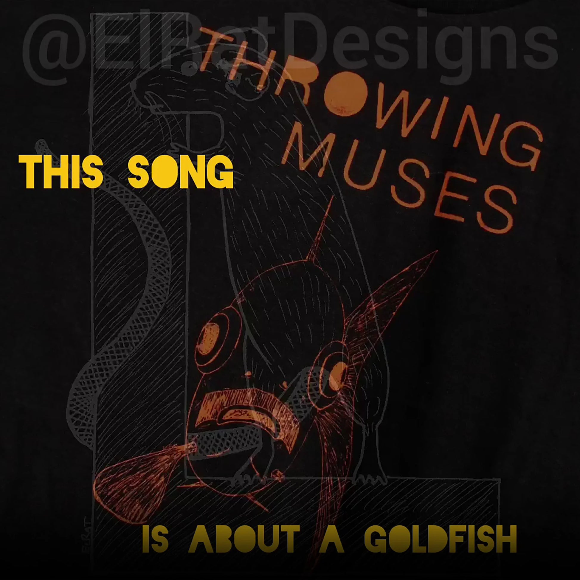 Throwing Muses 'Bywater' fish tee - "Freddie Mercury" - promo video by 10thechurchofthelivingmuse and ElRat Designs ElRat/Hersh