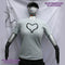 Black Heart Art Shirt - One of a Kind Hand Printed Original BH.SS.BG.S1 | ElRat Designs