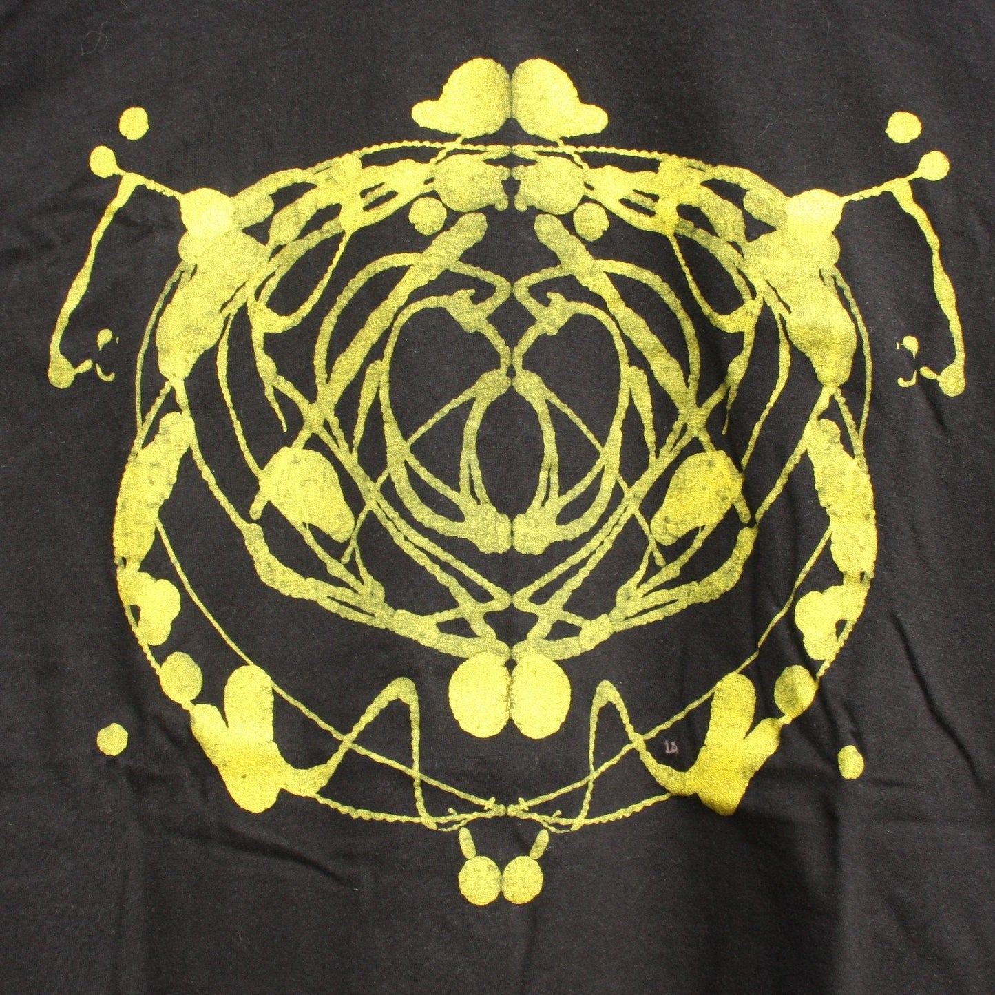 Rorschach, Black cotton T-Shirt with Yellow ink blot - XL #2 (RB Y XL2) - ElRatDesigns - T Shirt