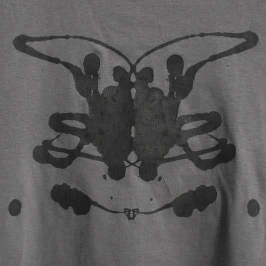 Rorschach, Charcoal cotton T-Shirt with Black ink blot - XL #1 (RCH B XL1) - ElRatDesigns - T Shirt