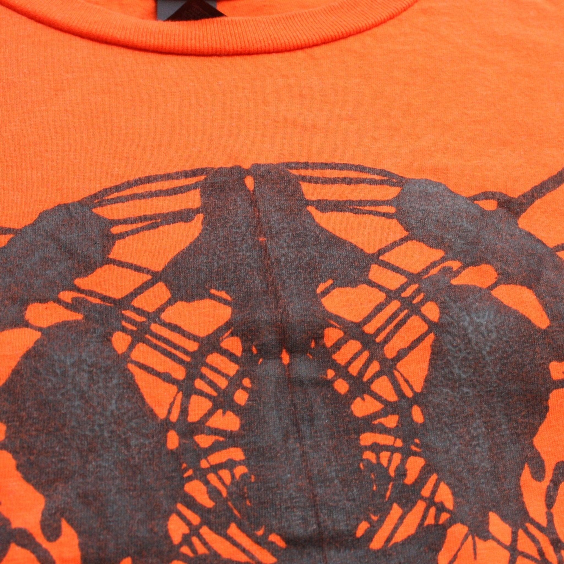 Rorschach, Orange cotton T-Shirt with Black ink blot - Medium #1 (RO B M1) - ElRatDesigns - T Shirt