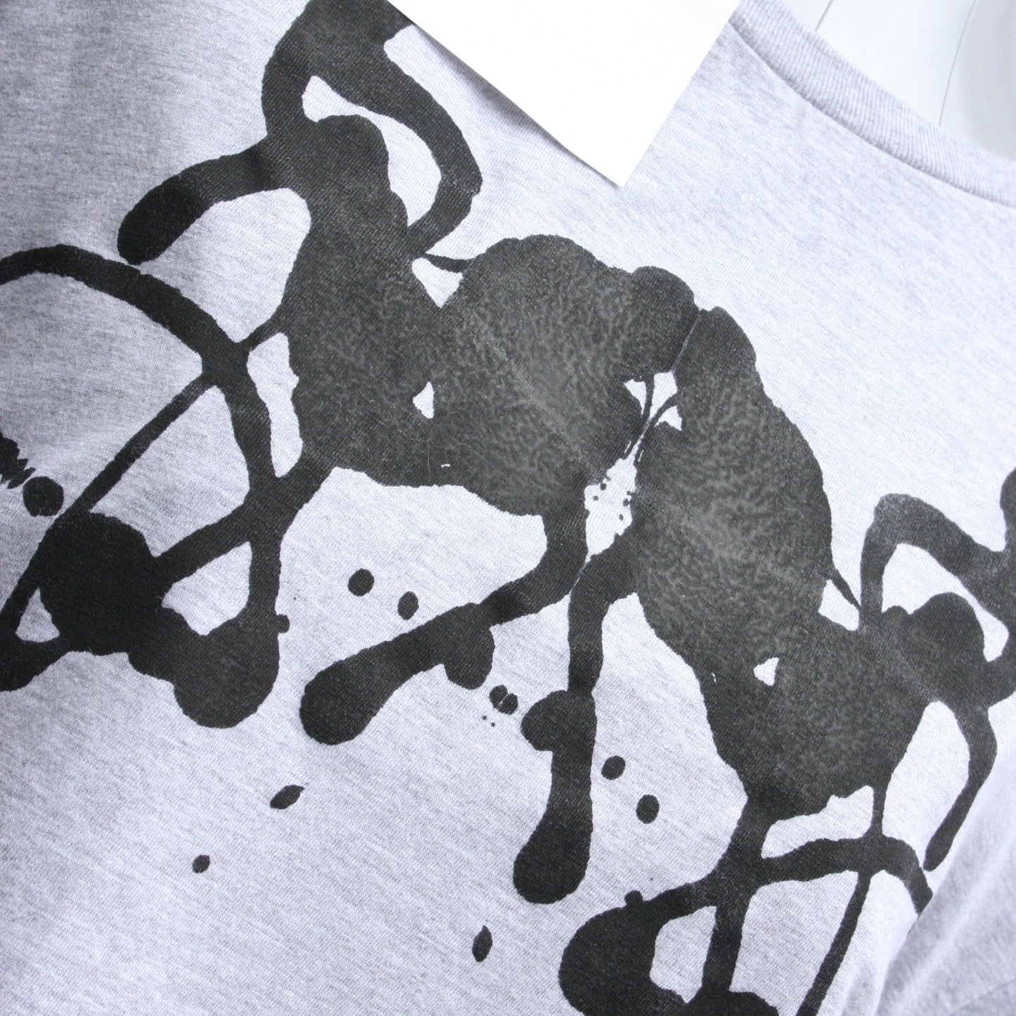 Rorschach, Pale Grey T - Shirt with Black ink blot - Large #1 (RSG B L1) - ElRatDesigns - T Shirt