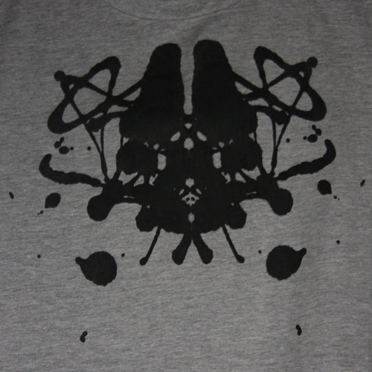 Rorschach, Pale Grey T-Shirt with Black ink blot - Medium #1 (RSG B M1) - ElRatDesigns - T Shirt