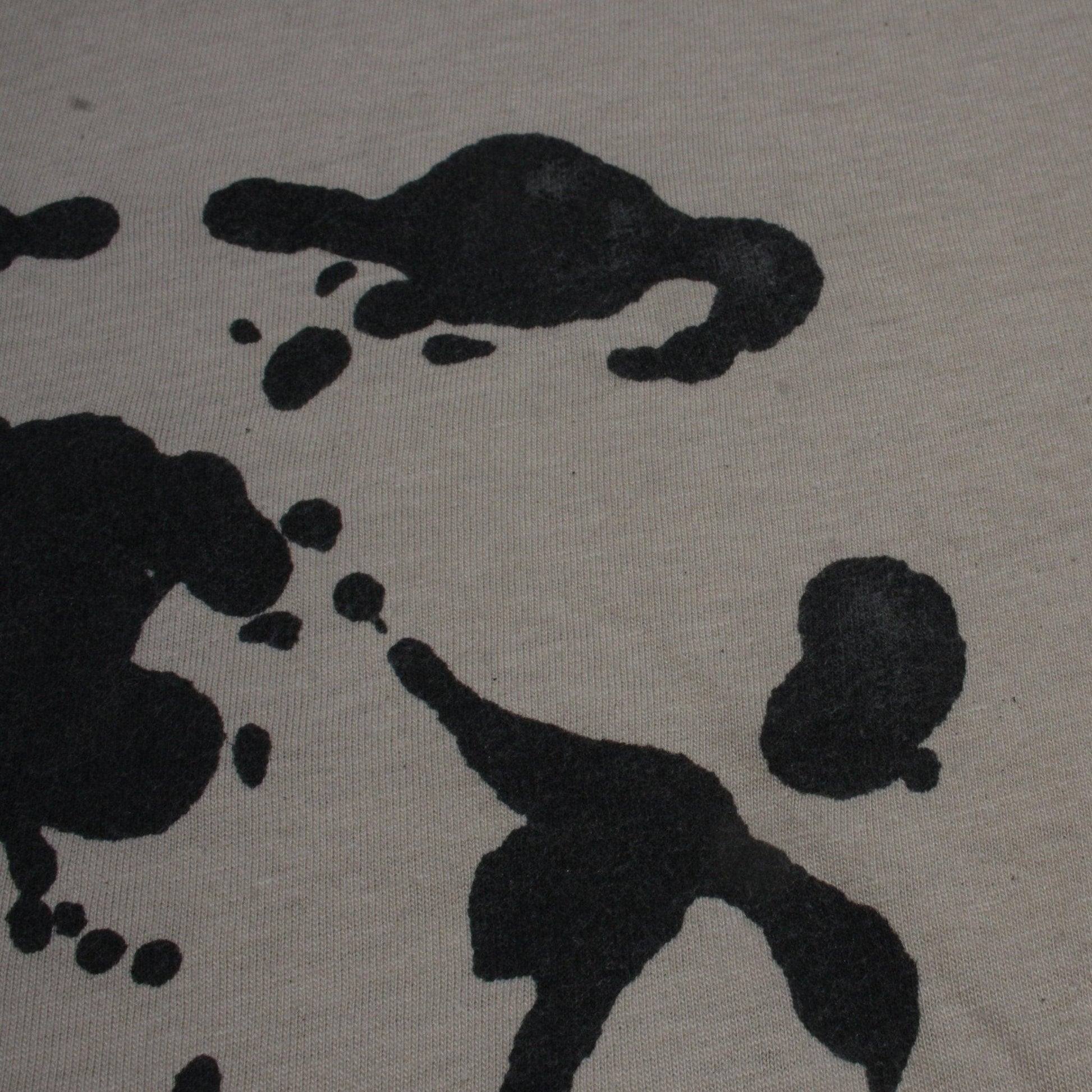 Rorschach, Sand cotton T-Shirt with Black ink blot - Large #1 (RS B L1) - ElRatDesigns - T Shirt